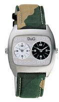 Dolce & Gabbana bracelet de montre 3719240255 Cuir/Textile Vert 22mm + coutures de beige